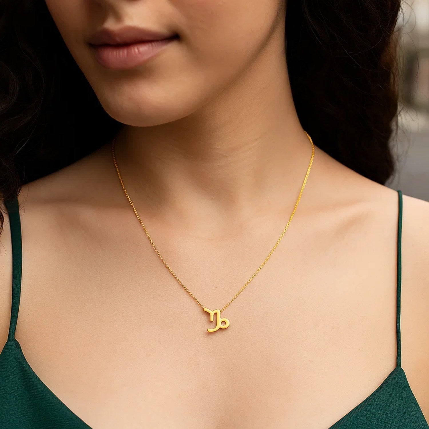 14K Yellow Gold Capricorn Necklace