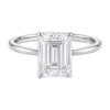 3.ct Emerald Cut Lab Grown Diamond Solitaire Ring in 14K White Gold | IGI Certified