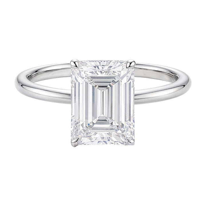 3ct Emerald Lab Grown Diamond Ring | 14K Gold