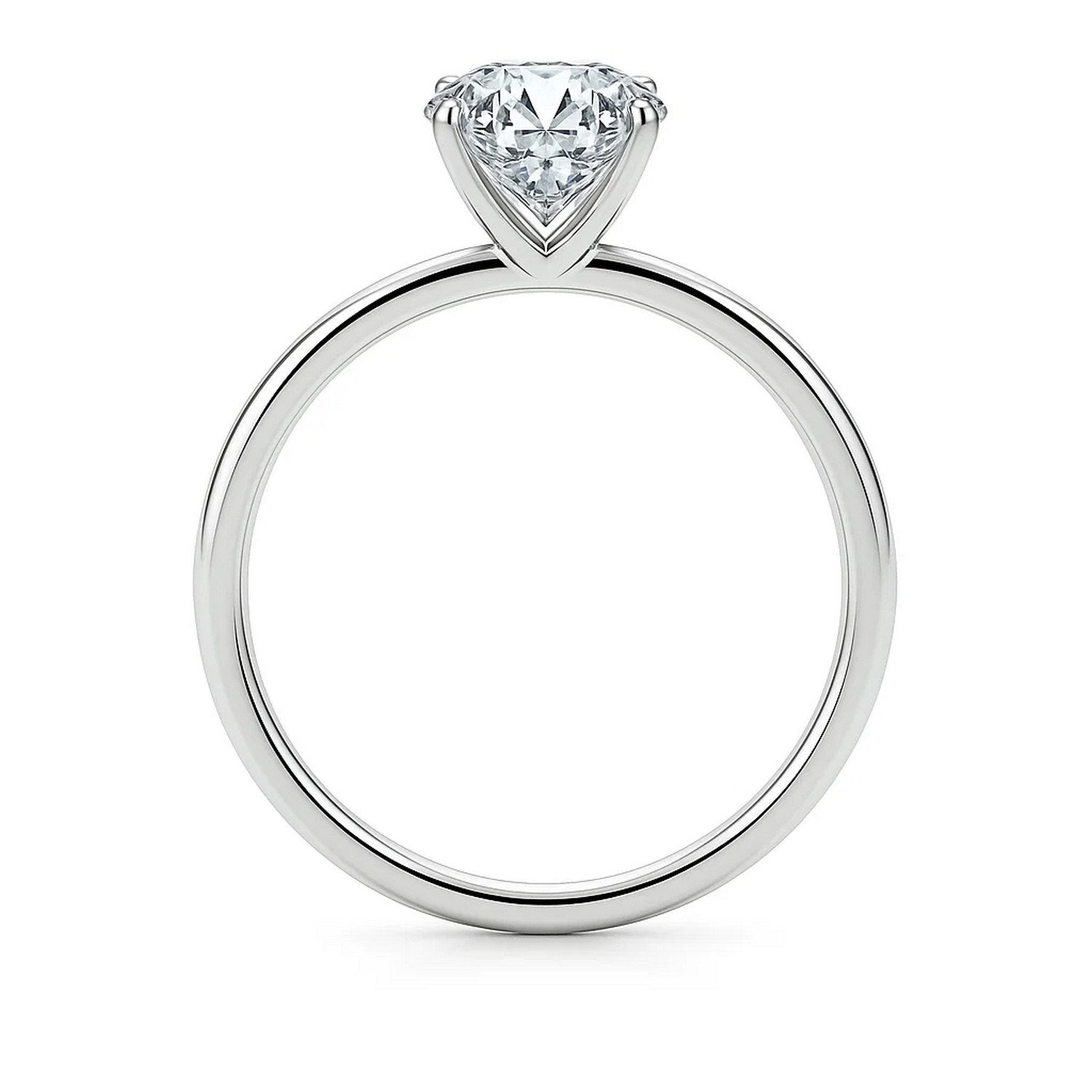 3.ct Emerald Cut Lab Grown Diamond Solitaire Ring in 14K White Gold | IGI Certified