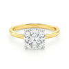 5.ct Cushion Cut Lab Grown Diamond Solitaire Ring in 14K Yellow Gold | IGI Certified