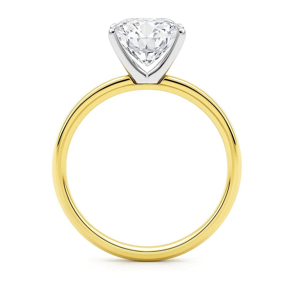 5 Carat Cushion Lab Grown Diamond Solitaire Ring in 14K Yellow Gold