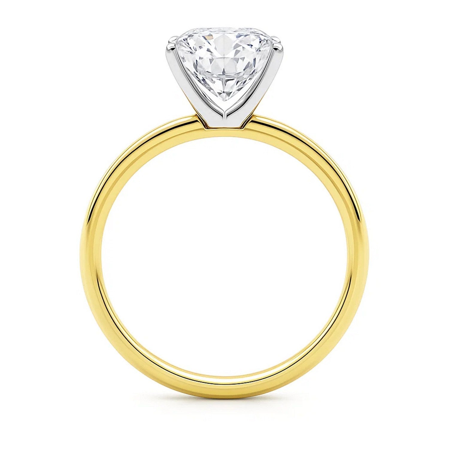 5 Carat Cushion Lab Grown Diamond Solitaire Ring in 14K Yellow Gold