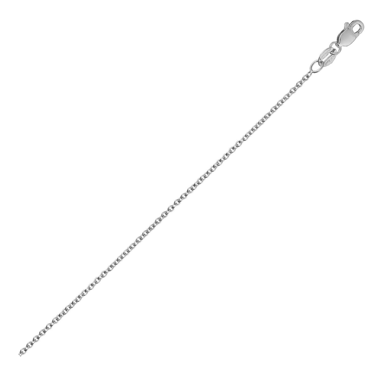 Round cable link chain necklace in 14K white gold, 2.40mm