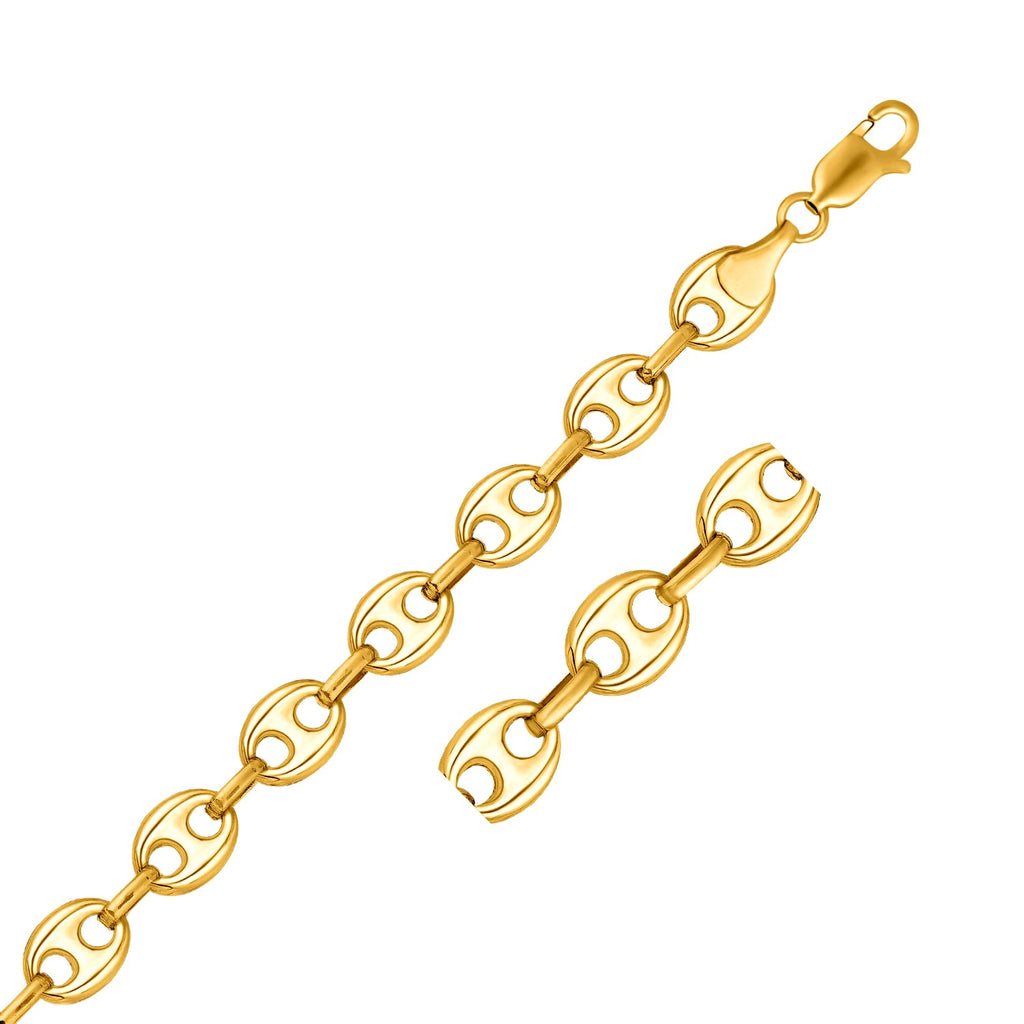 Puffed Mariner Link Chain in 14K Yellow Gold