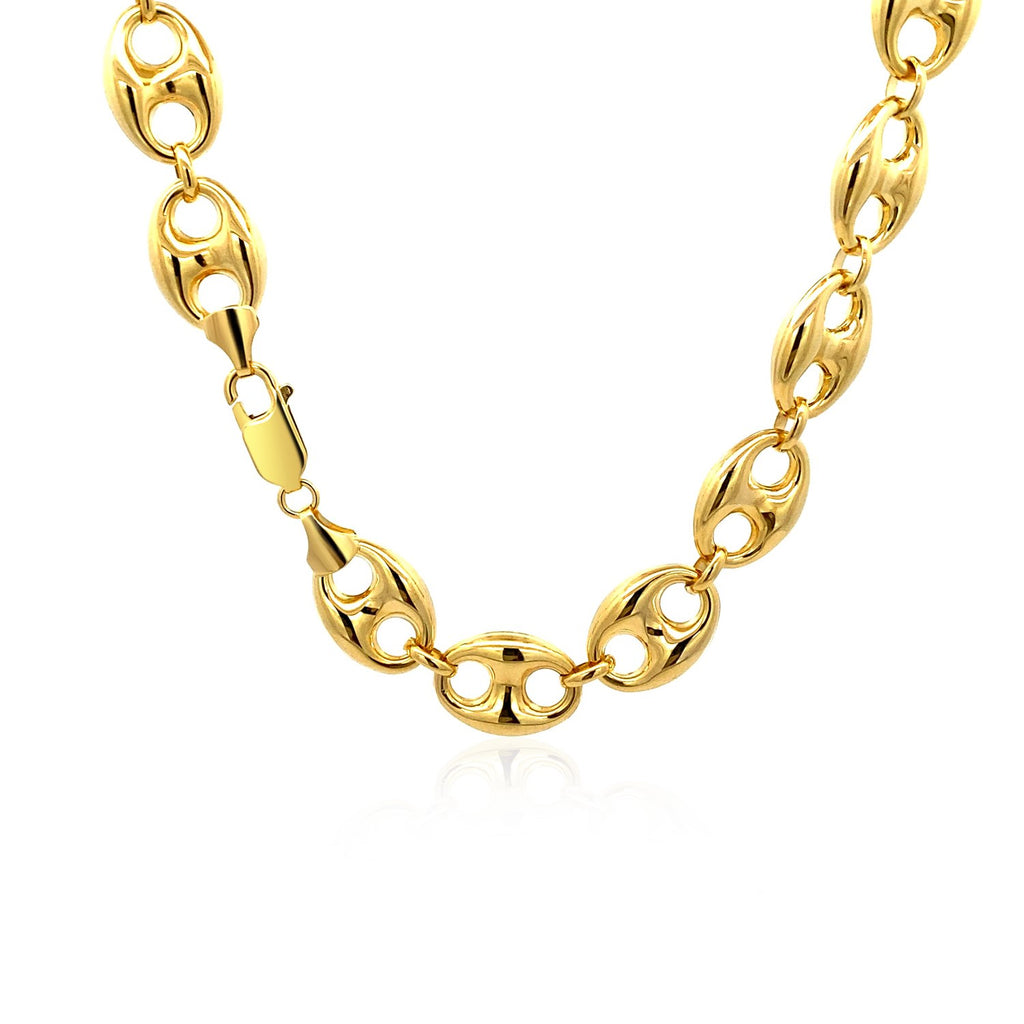 Puffed Mariner Link Chain in 14K Yellow Gold