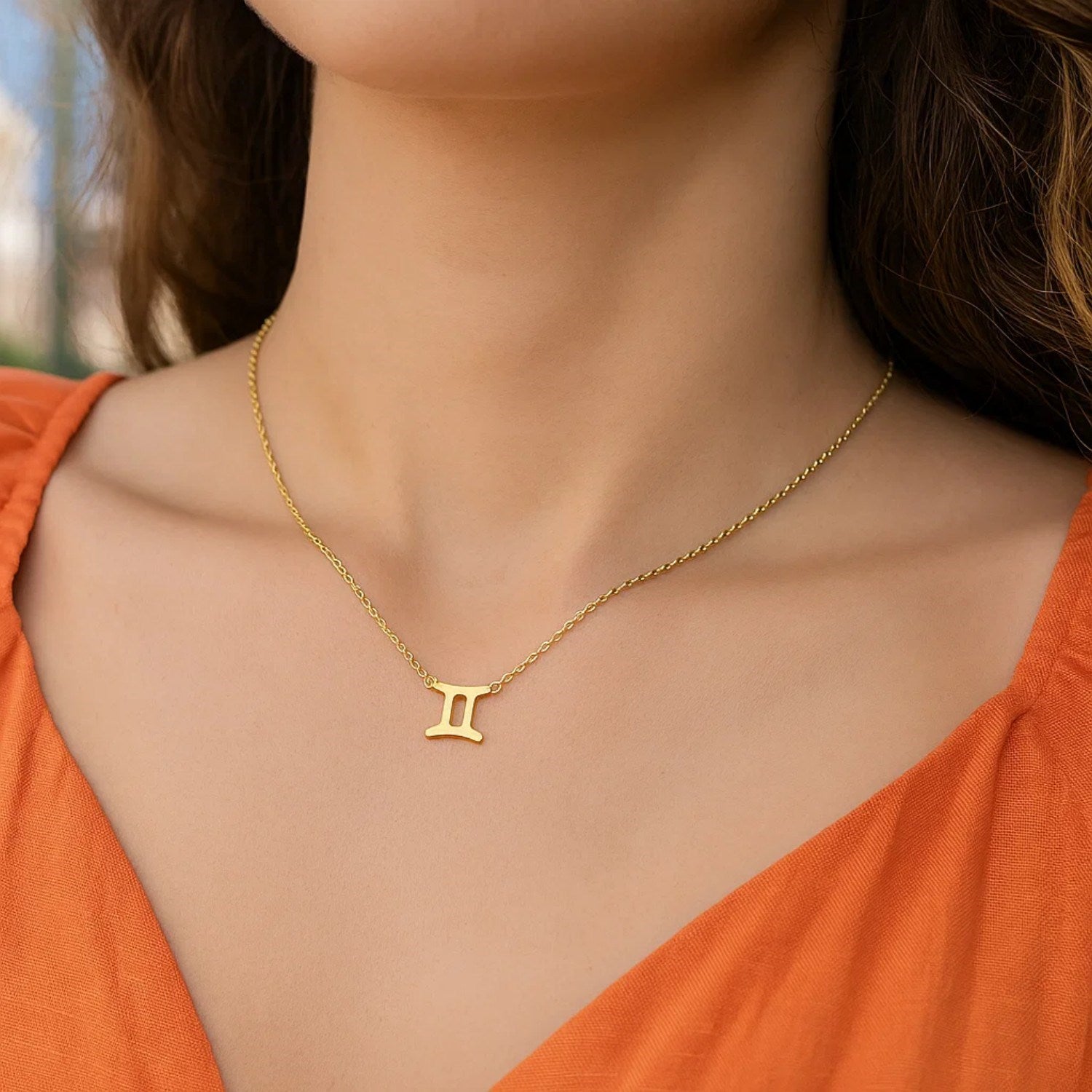 14K Yellow Gold Gemini Necklace