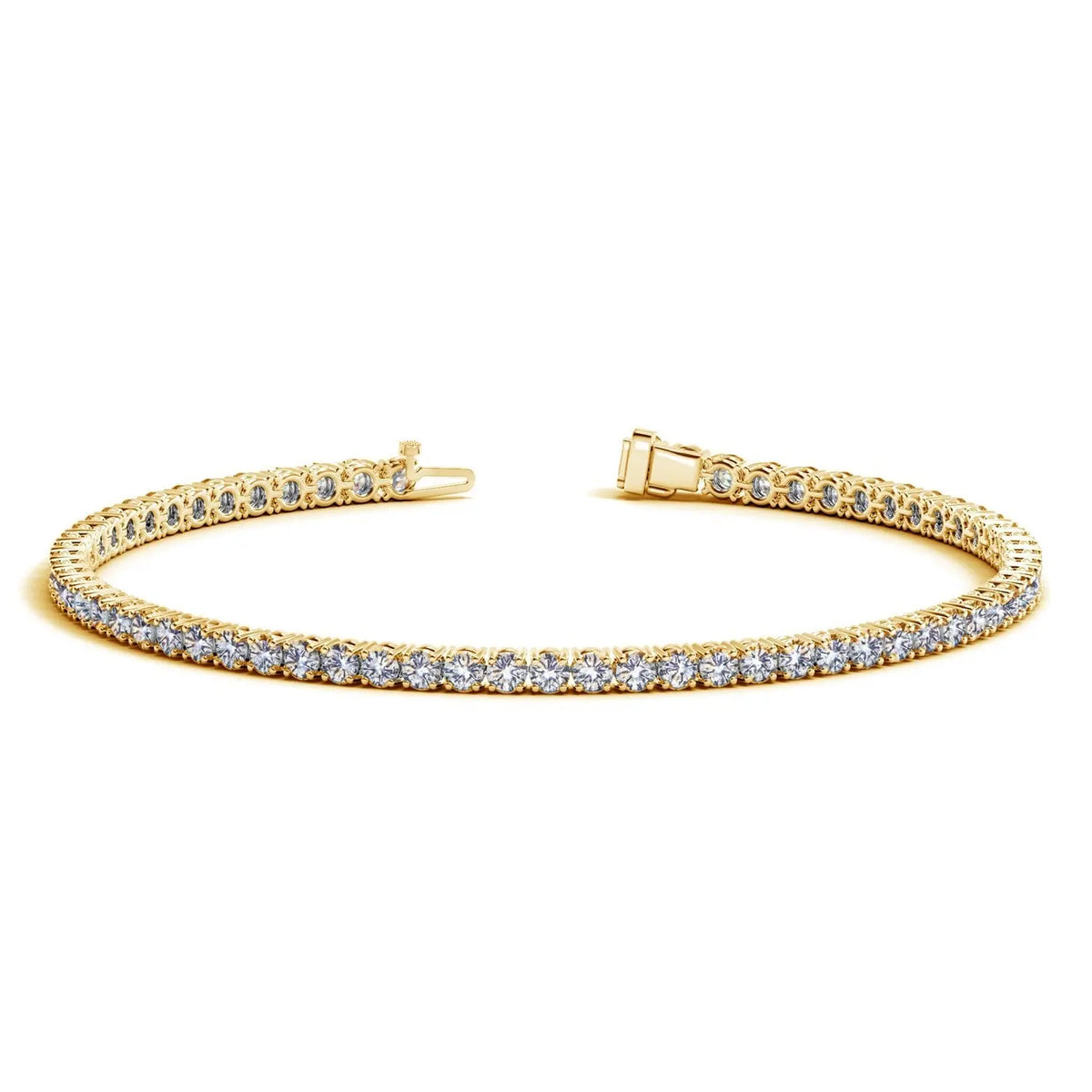 3.00 ct Lab Grown Diamond Tennis Bracelet in 14K Solid Gold, DEEVE