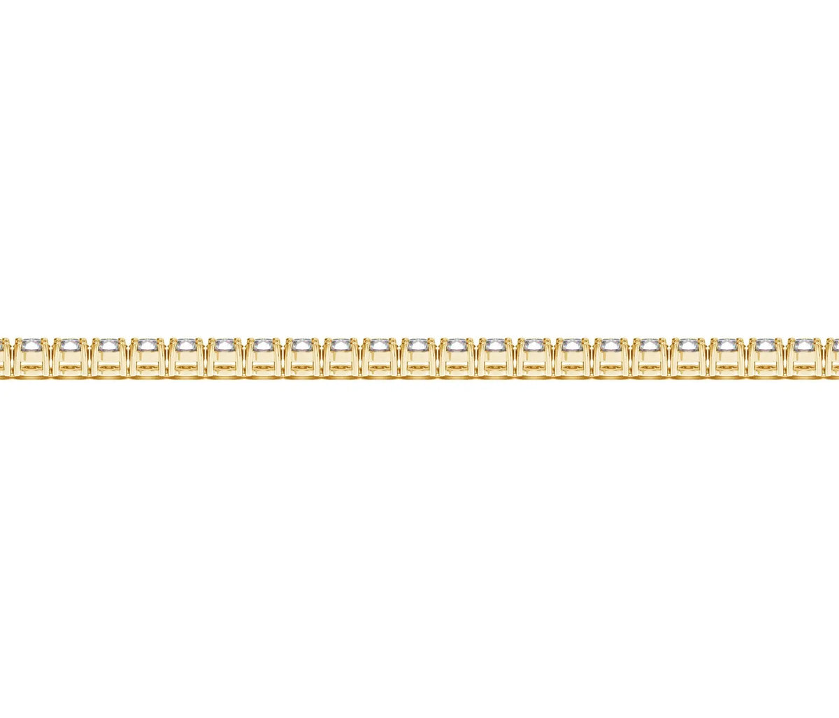 Wrist view of 3.00 ct lab-grown diamond tennis bracelet in 14K Solid Gold — DEEVE