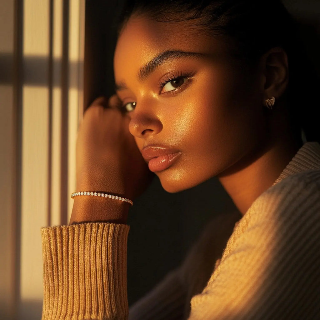 Lab Grown Diamond Tennis Bracelet in 14K Gold  Link Bracelets DEEVE