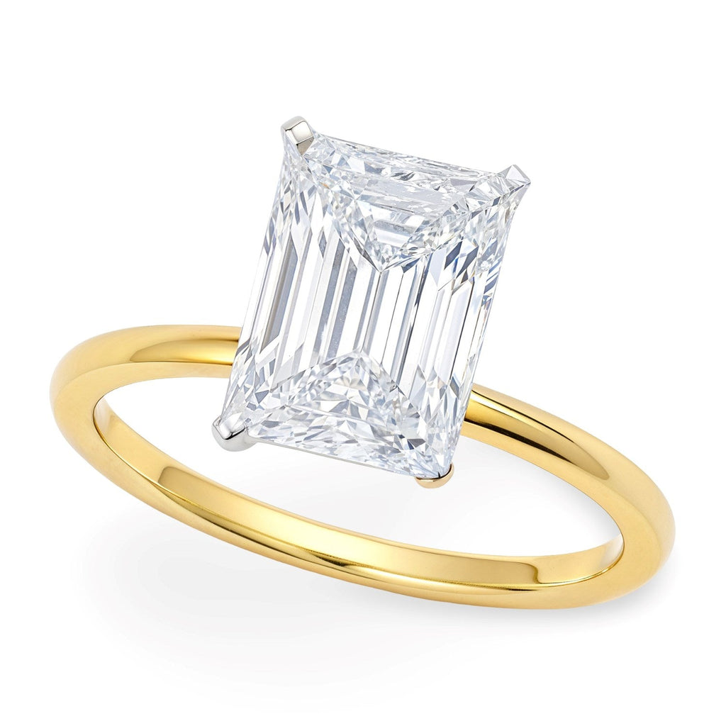 3 Carat Radiant Lab Grown Diamond Solitaire Ring in 14K Yellow Gold
