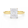 3.ct Radiant Cut Lab Grown Diamond Solitaire Ring in 14K Yellow Gold | IGI Certified
