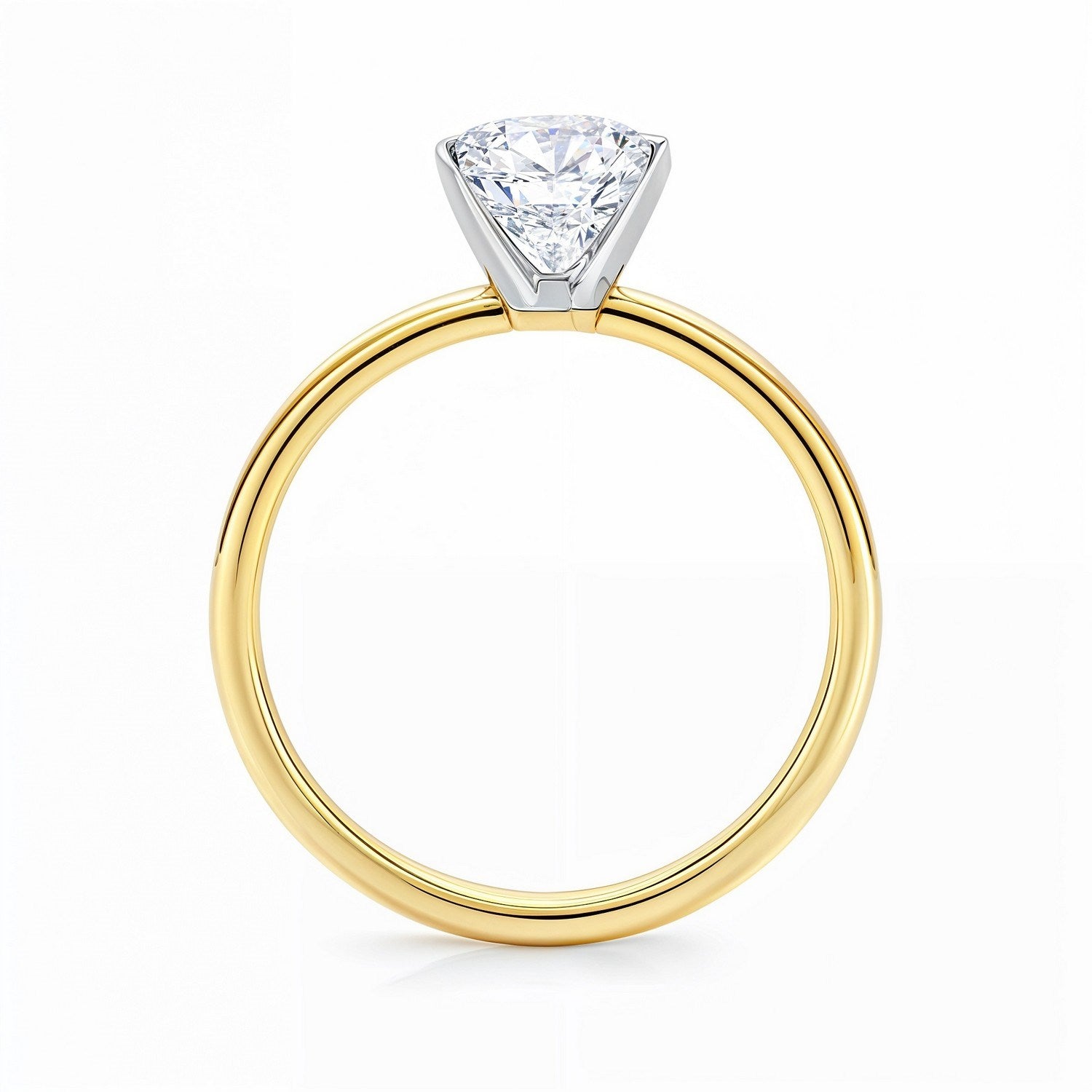 3.ct Radiant Cut Lab Grown Diamond Solitaire Ring in 14K Yellow Gold | IGI Certified