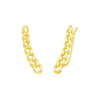 14K Yellow Gold Chain Link Climber Earrings
