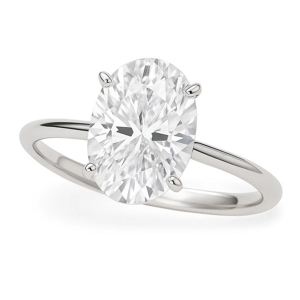 3ct Oval Lab Grown Diamond Ring | 14K Gold
