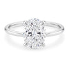 3.ct Oval Cut Lab Grown Diamond Solitaire Ring in 14K White Gold | IGI Certified