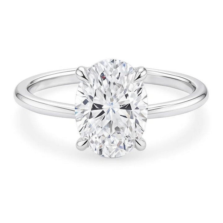 3ct Oval Lab Grown Diamond Ring | 14K Gold