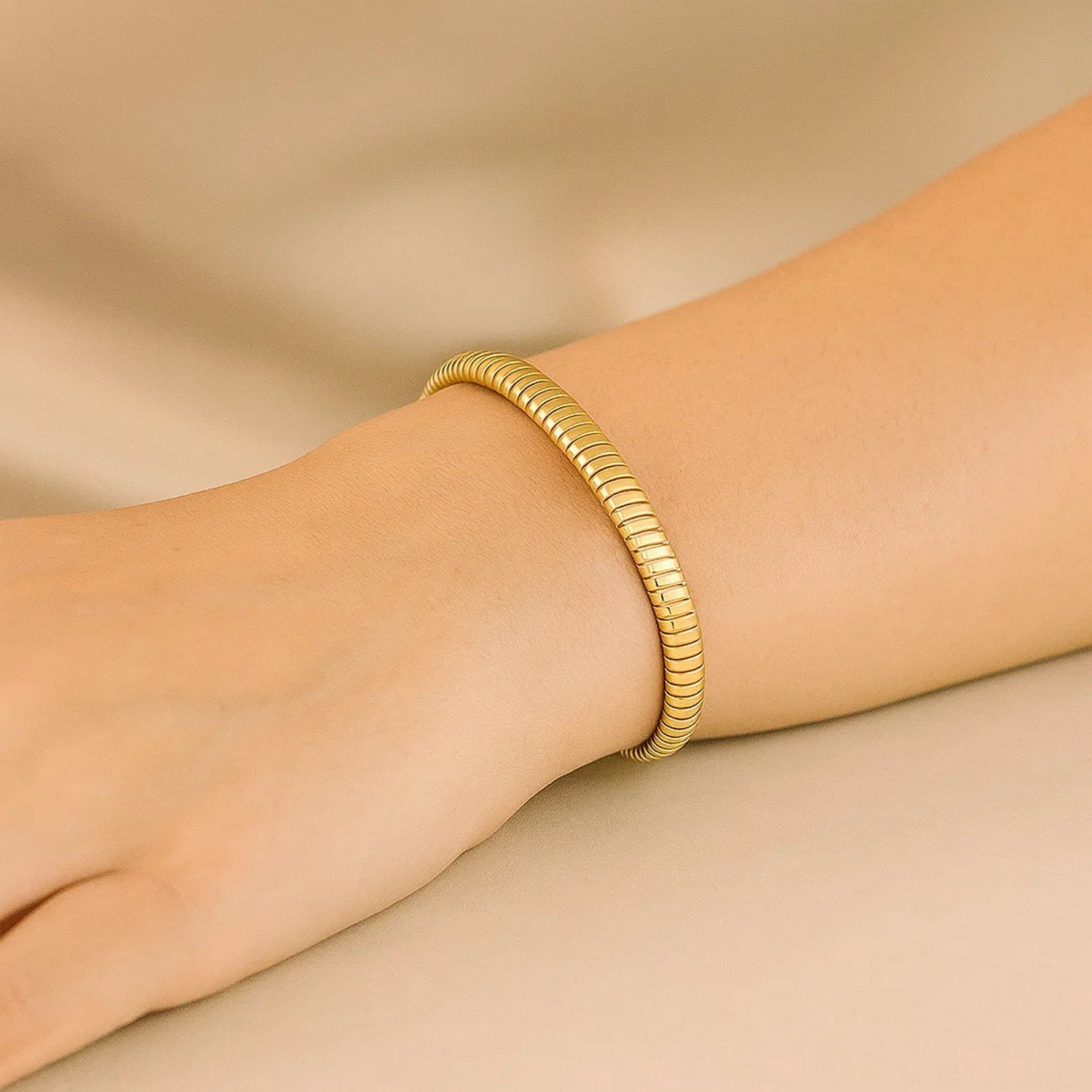 14K Yellow Gold Tubogas Bracelet (5.00 mm)