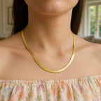 Super Flex Herringbone Chain in 14K Yellow Gold
