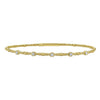 Front view of classic 14K yellow gold beaded bracelet with snap lock clasp