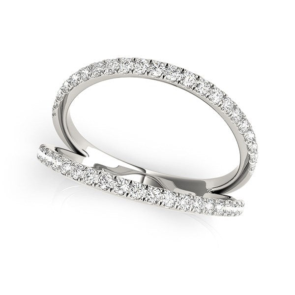 Diamond Split Ring in 14K White Gold |  Pavé