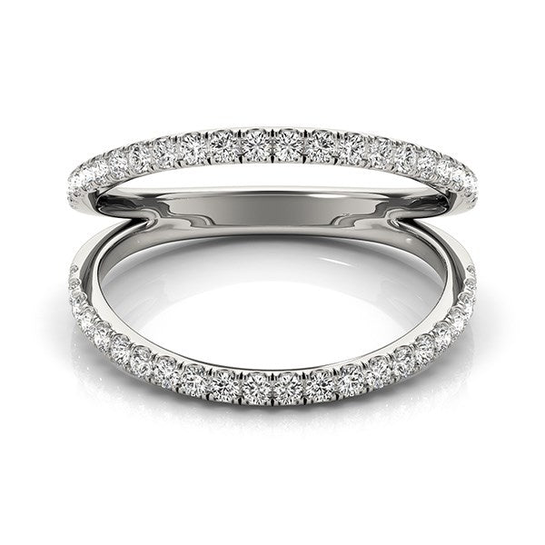 Diamond Split Ring in 14K White Gold |  Pavé