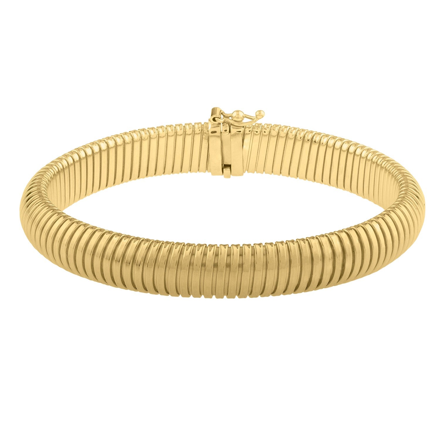 14K Gold Tubogas Bracelet - 9mm Sculpted Wrap