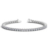 Detail view of 6.00 ct lab-grown diamond tennis bracelet in 14K White Gold, four-prong setting — DEEVE