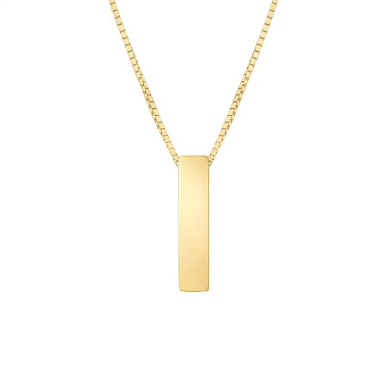 14K Yellow Gold Yours Truly Block Letter Initial I Necklace