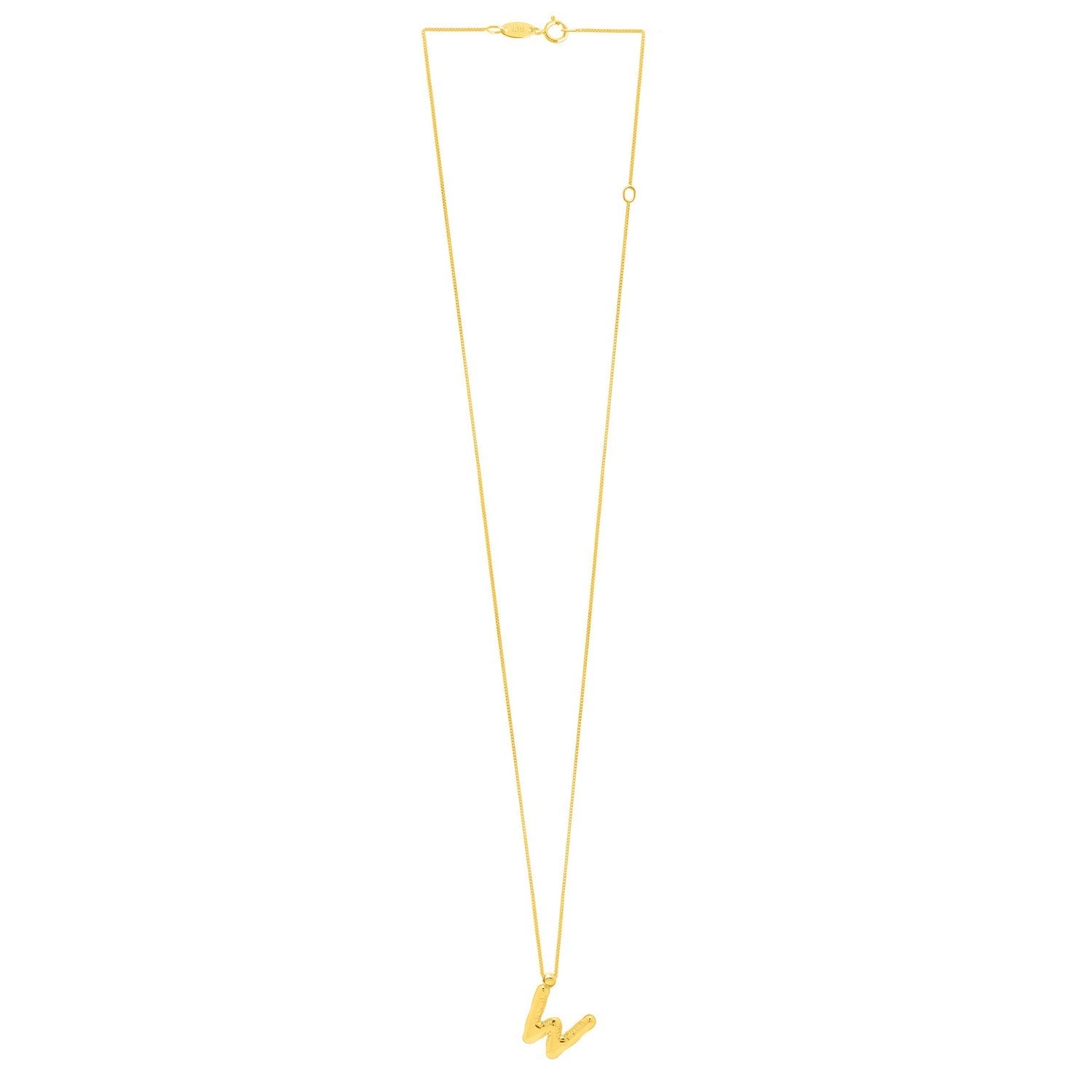 14K Yellow Gold Helium Initial W Pendant
