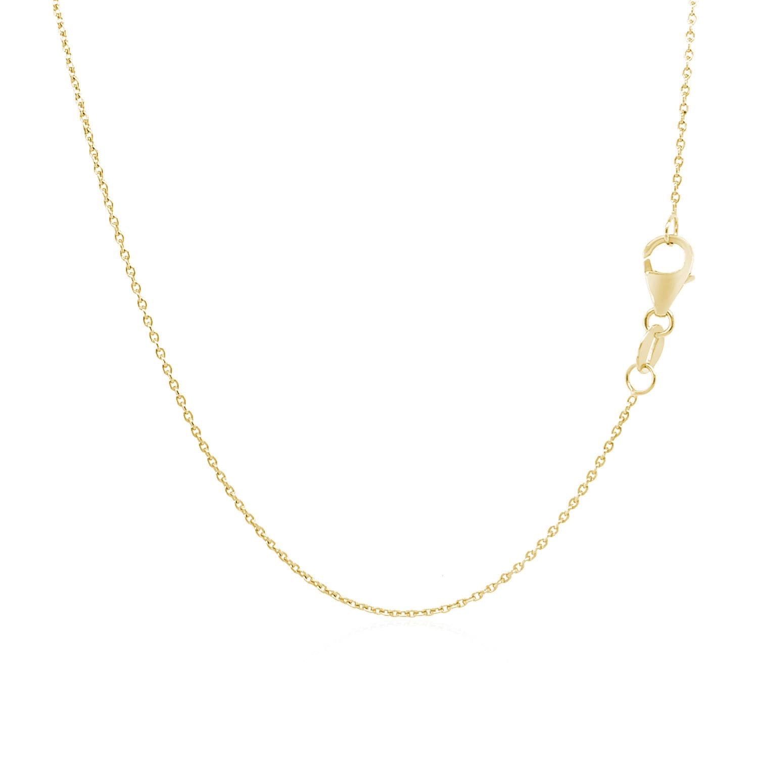18k Yellow Gold Round Cable Link Chain (0.97 mm)