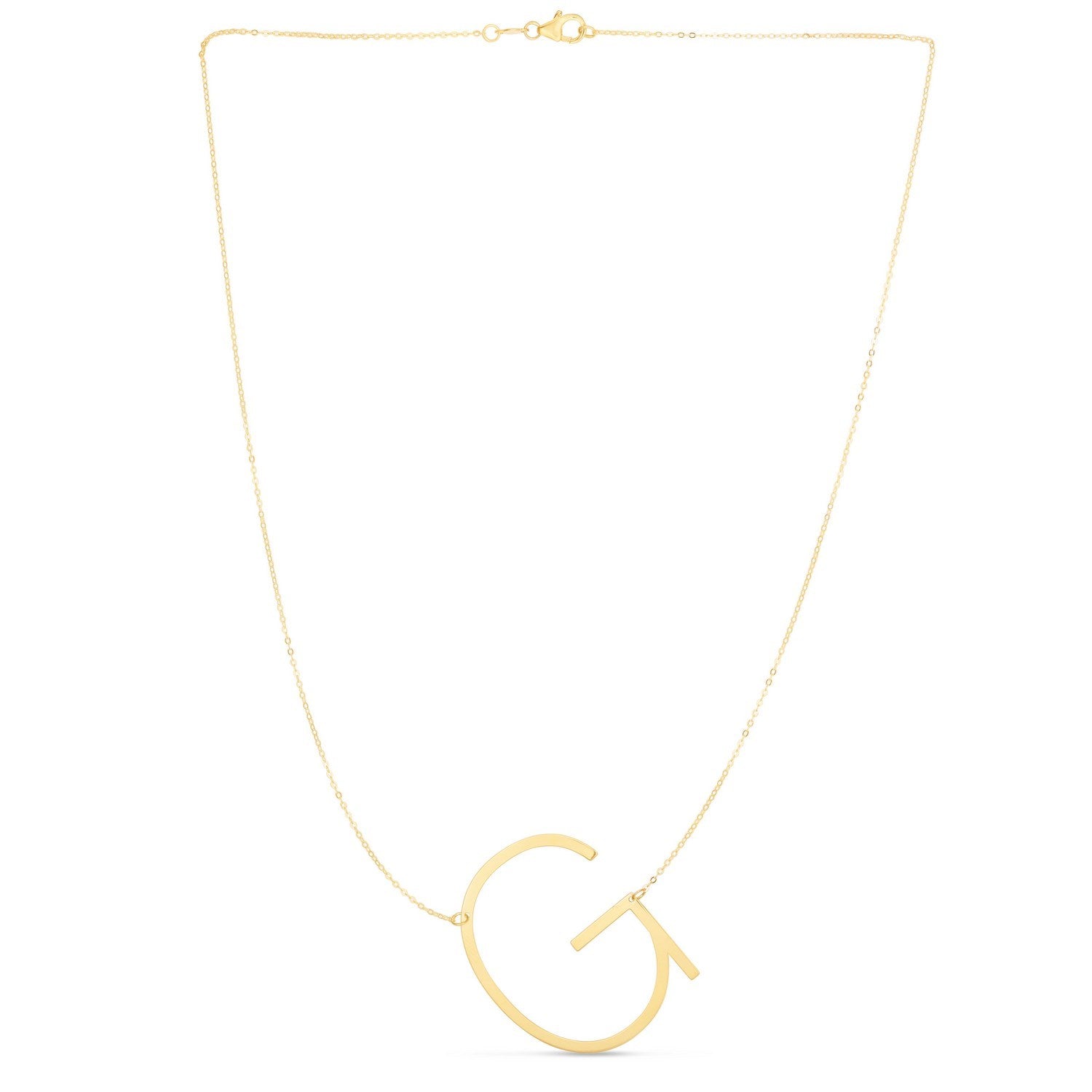 14K Yellow Gold Yours Truly Large Initial G Necklace