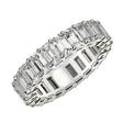 3.00 ct Emerald Cut Lab Grown Diamond Eternity Ring in 14K White Gold