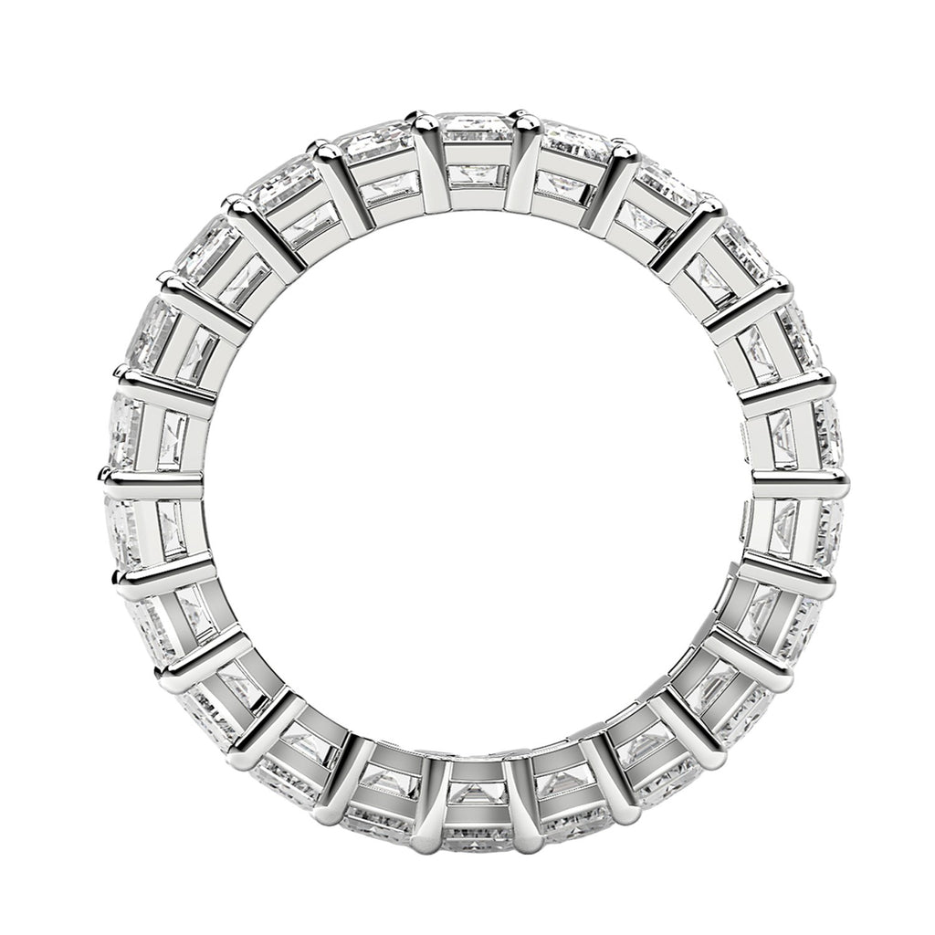 3.00ct Emerald Cut Lab Grown Diamond Eternity Ring — Step Facets Detail, DEEVE