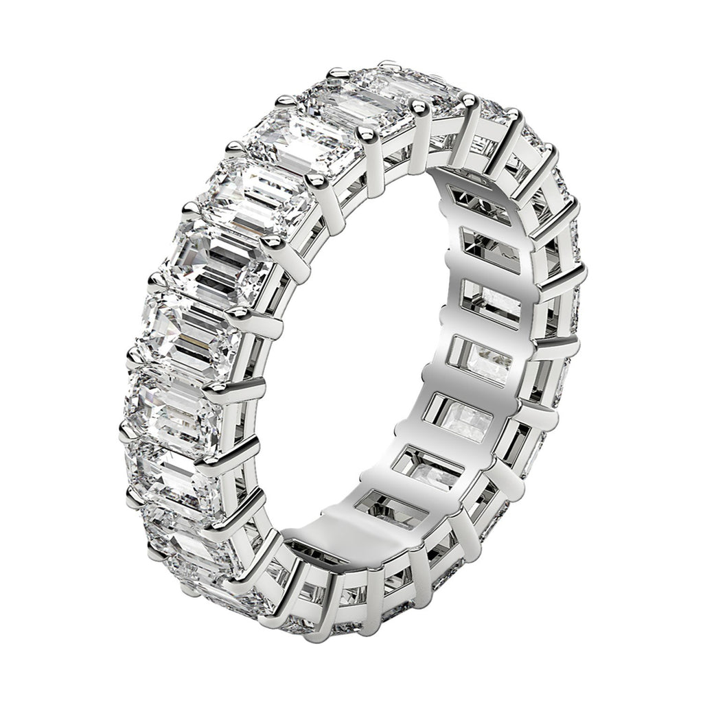 3.00ct Emerald Cut Diamond Eternity Ring — Band Width Close-Up, DEEVE