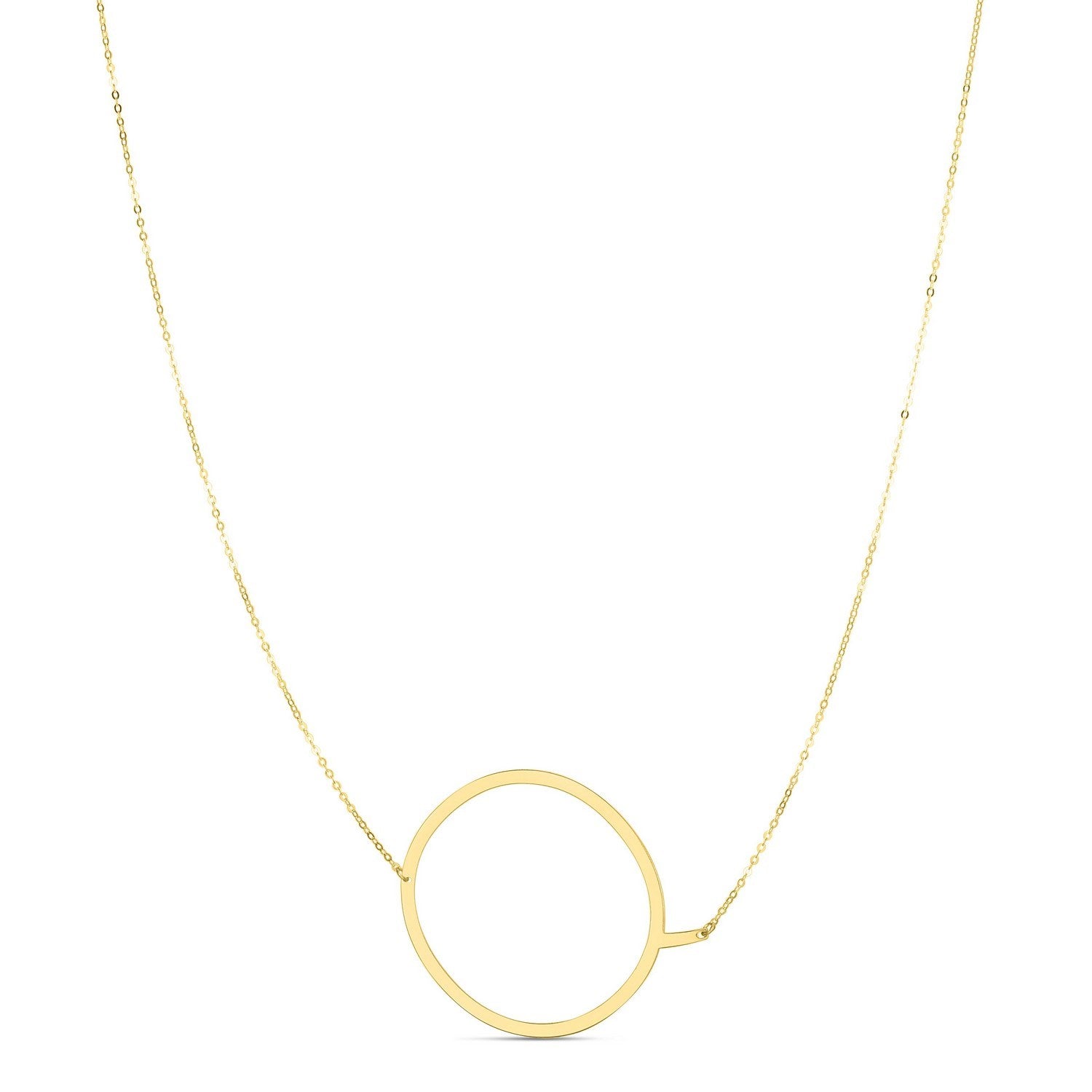 14K Yellow Gold Yours Truly Large Initial Q Necklace