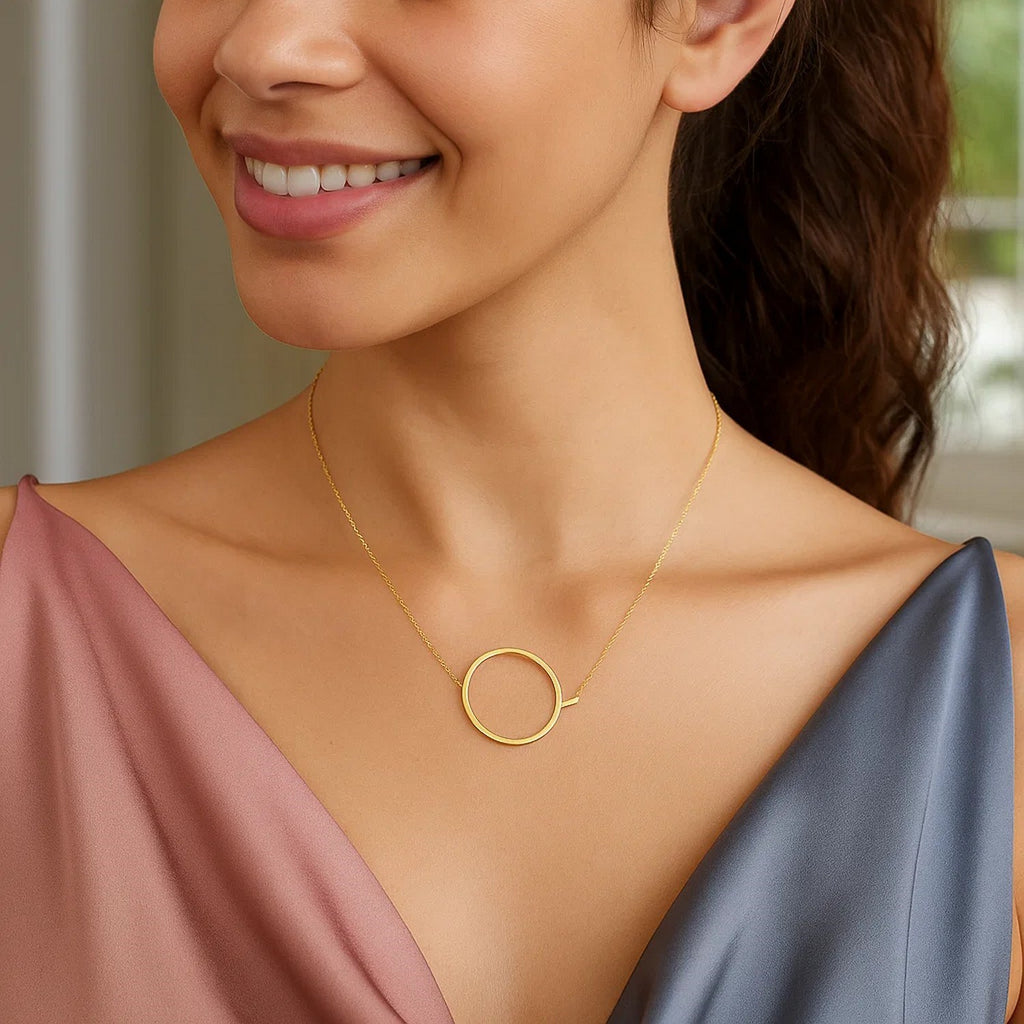 14K Yellow Gold Yours Truly Large Initial Q Necklace