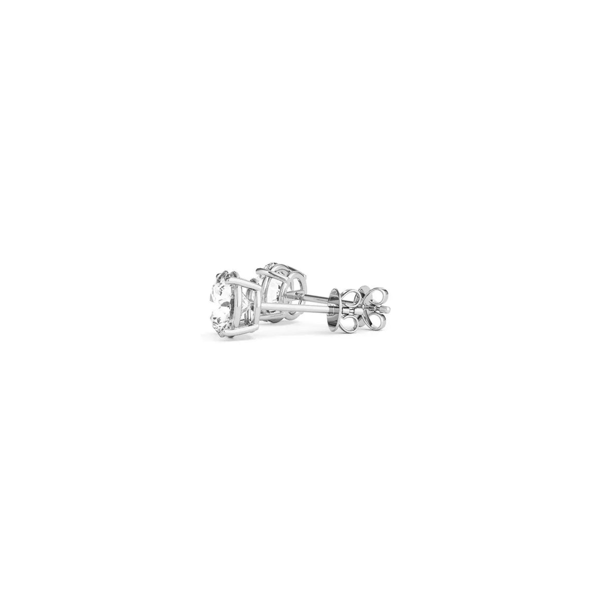 Lifestyle view of 1.00 ct lab-grown diamond stud earrings in 14K gold — DEEVE