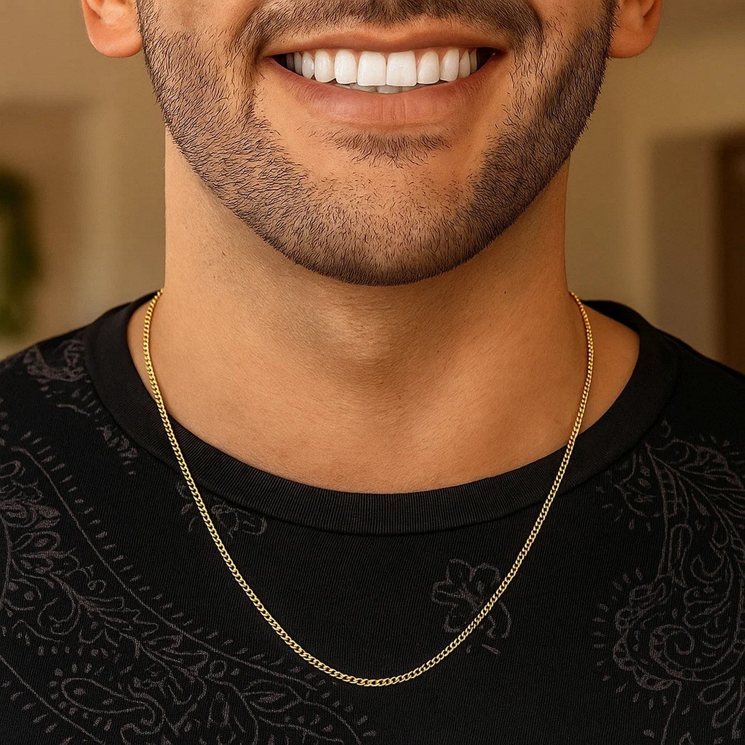 Solid Curb Chain in 14K Yellow Gold