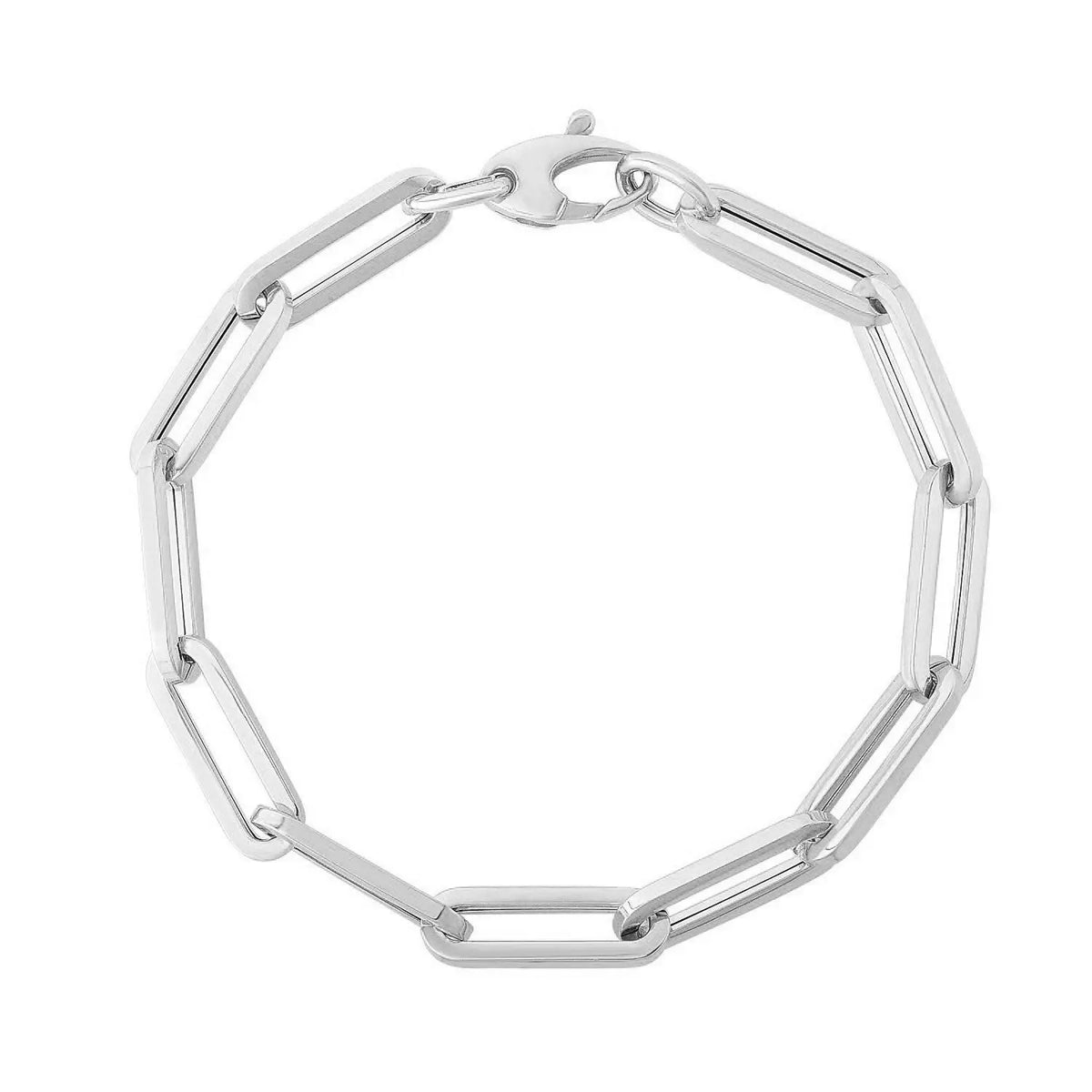 14K Yellow Gold Wide Paperclip Chain Bracelet  Chain Bracelets DEEVE