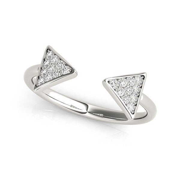 Diamond Arrowhead Open Ring in 14K White Gold