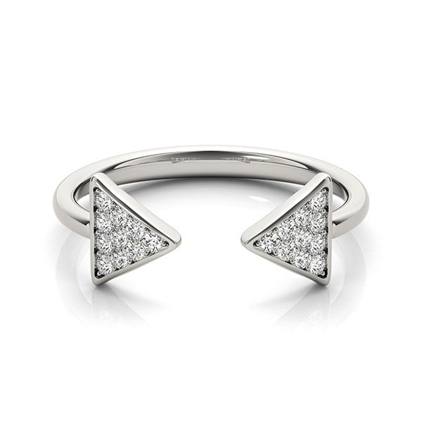 Diamond Arrowhead Open Ring in 14K White Gold