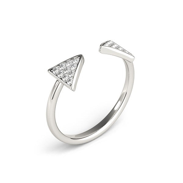 Diamond Arrowhead Open Ring in 14K White Gold