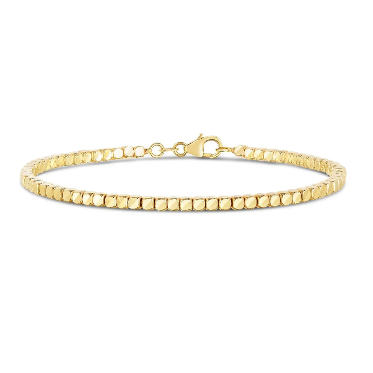 High Polish Bead Cuff Bangle in 14K Yellow Gold  Bangles DEEVE