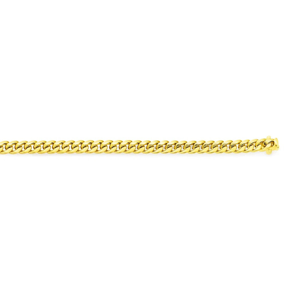 14K Yellow Gold Classic Miami Cuban Solid Bracelet
