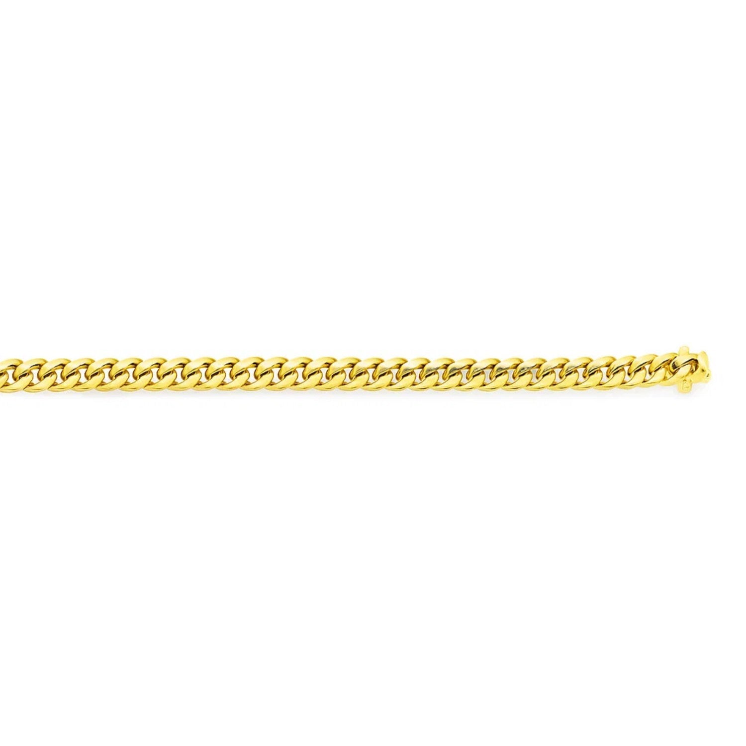 14K Yellow Gold Classic Miami Cuban Solid Bracelet