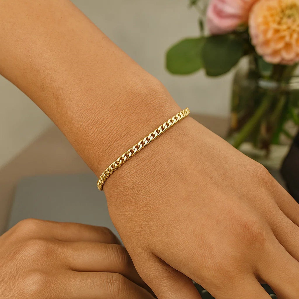 14K Yellow Gold Classic Miami Cuban Solid Bracelet