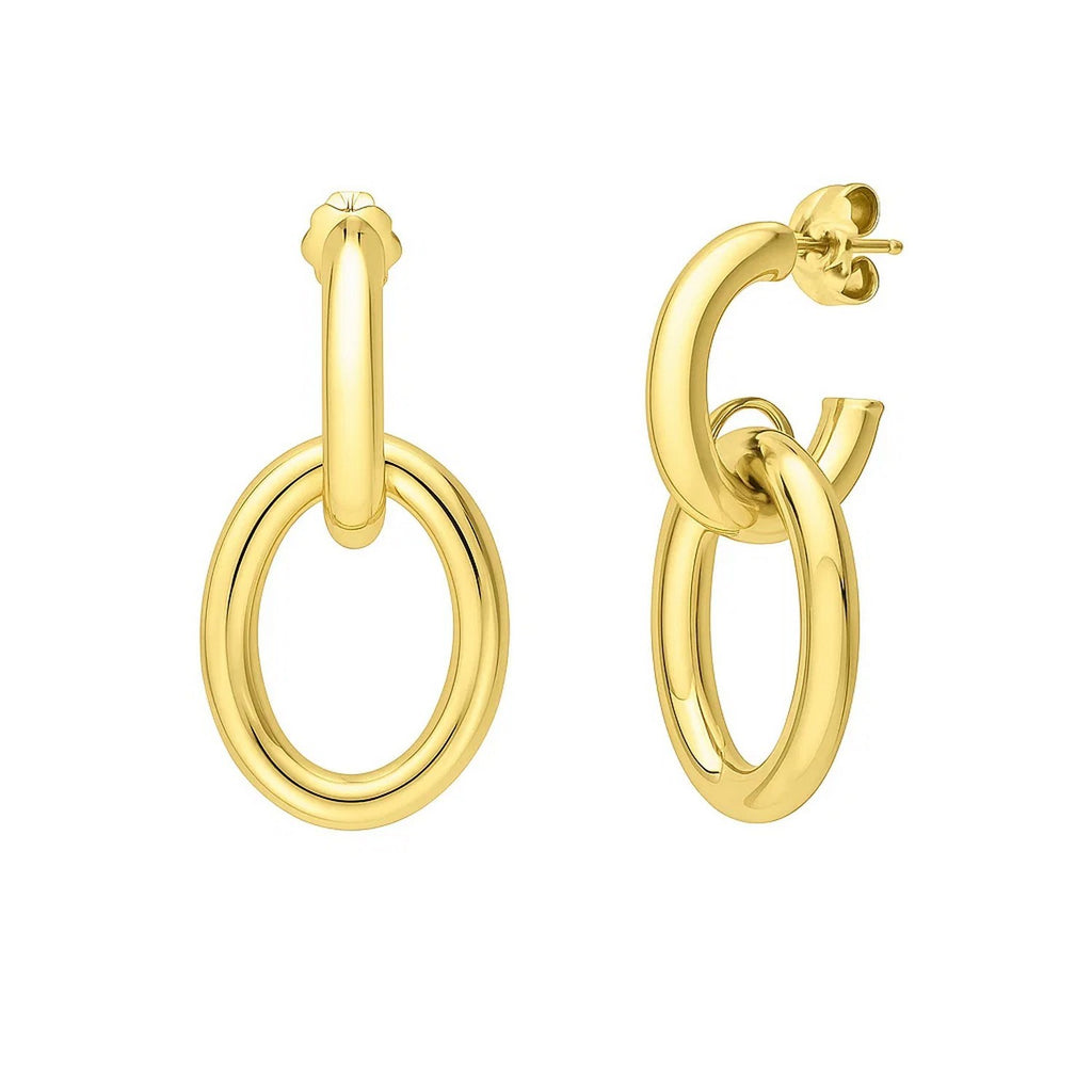 Interlocking Link Earrings | 14K Gold