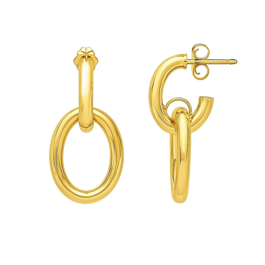 Interlocking Link Earrings | 14K Gold
