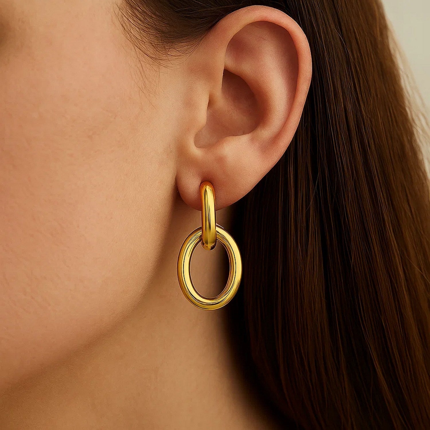 Interlocking Link Earrings | 14K Gold